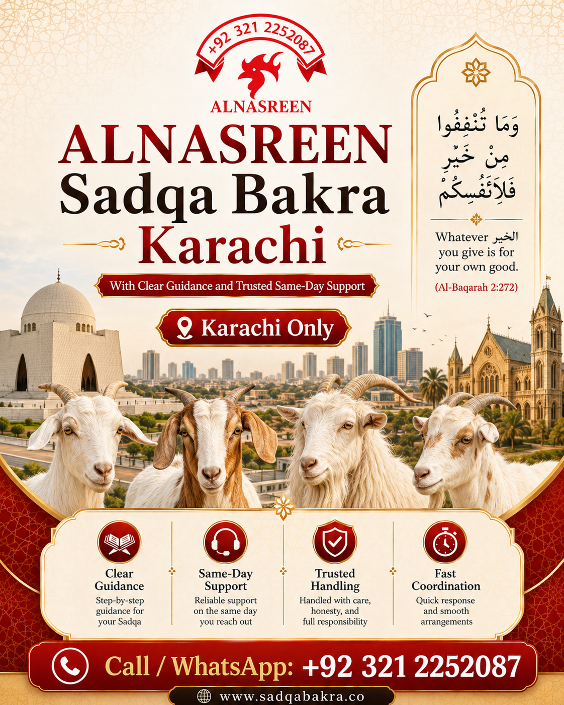 ALNASREEN Sadqa Bakra Karachi with clear guidance trusted handling fast coordination and same-day support